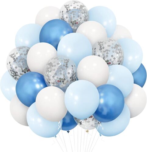 SJZG-Lot De 30 Ballons Macarons Bleus De 30,5 Cm, Ballons À L'Hélium En Latex Pour Garçons Et Filles, Fête Prénatale, Mariage, Fiançailles, Anniversaire