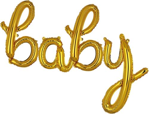 SJZG-Ballons Dorés En Forme De Lettre Pour Bébé De 40,6 Cm - Bannière Cursive En Mylar - Décoration De Fête D'Anniversaire - Petit Format