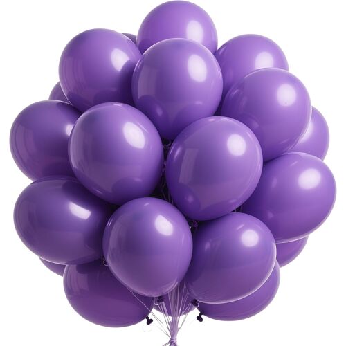 Ballon Violet,100 Pcs 10 Pouces Ballons Violet,Ballon De Baudruche En Latex,Violet Ballon Fete Pour Fête À Thème Filles Anniversaire Baby Shower Mariage Fête Décorations