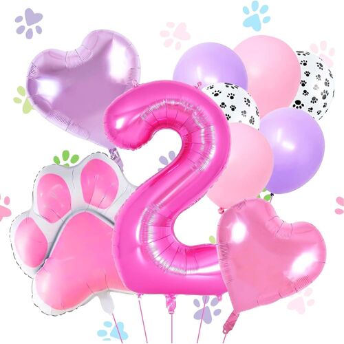 SJZG-Ballons De Patte De Chien, Ballons En Aluminium De Patte De Chien, Décoration D'Anniversaire Chien, Chien Ballon Helium, Deco Ballon Anniversaire 2 An Filles, Deco Anniversaire Dog