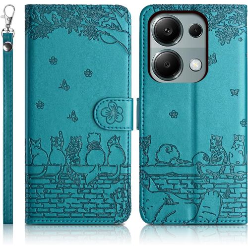 Trahoo-Coque Pour Xiaomi Redmi Note 13 Pro 4g Étui De Protection [Etui À Rabat] [Pochette De Portefeuille] [Fermeture Magnétique] Housse Premium En Cuir Pu Case Redmi Note 13 Pro 4g Bleu