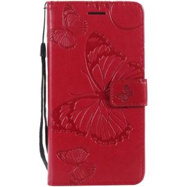 Eryi-Coque Pour Galaxy J5 2016, Papillon Imprimé Pu En Cuir Coque Magnétique Portefeuille Tpu Étui Housse Pour Samsung Galaxy J5 2016 - Rouge