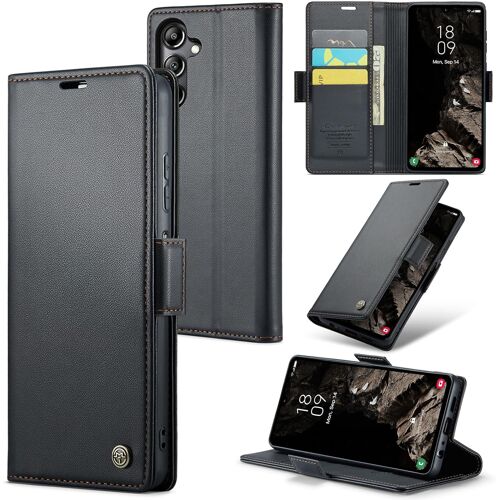 SJZG-Coque Pour Samsung Galaxy A05S, Étui Housse En Rfid Protection Premium Pu Cuir Portefeuille Rabat Case Magnétique Stand Antichoc, Étui Case Pour Samsung A05S, Noir