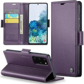 Eryi-Coque Pour Samsung Galaxy S20 Plus, Étui Housse En Rfid Protection Premium Pu Cuir Portefeuille Rabat Case Magnétique Stand Antichoc, Étui Case Pour Samsung Galaxy S20 Plus, Violet