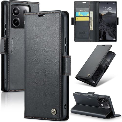 SJZG-Coque Pour Xiaomi Redmi Note 13 Pro 5G (Pas Pour 4G)/Poco X6 5G, Étui Housse En Rfid Protection Pu Cuir Portefeuille Rabat Case Stand, Étui Case Pour Redmi Note 13 Pro 5G/Poco X6 5G, Noir