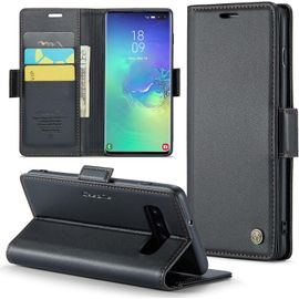 Kalanka-Coque Pour Samsung Galaxy S10 Plus, Étui Housse En Rfid Protection Premium Pu Cuir Portefeuille Rabat Case Magnétique Stand Antichoc, Étui Case Pour Samsung Galaxy S10 Plus, Noir