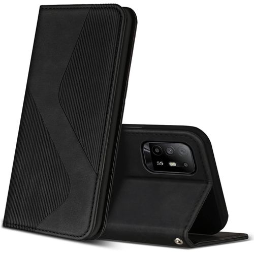 Kal-Coque Pour Oppo A94 5g, Premium Étui Housse En Cuir De Protection Avec [Emplacements Cartes] [Magnetique], Clapet Folio Portefeuille Pour Oppo A94 5g (Noir)
