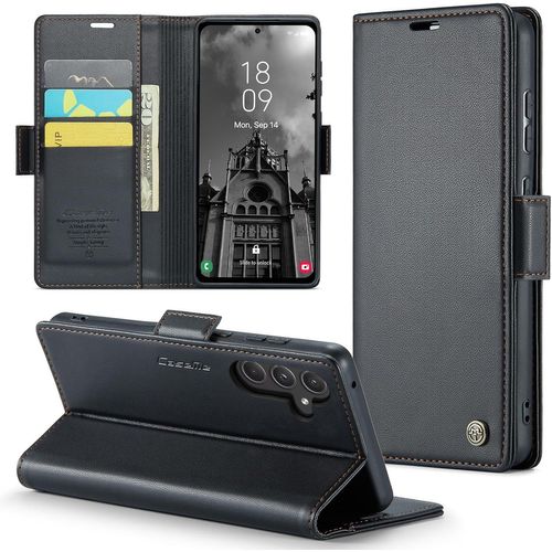 Eryi-Coque Pour Samsung Galaxy A55 5g, Étui Housse En Rfid Protection Premium Pu Cuir Portefeuille Rabat Case Magnétique Stand Antichoc, Étui Case Pour Samsung Galaxy A55, Noir