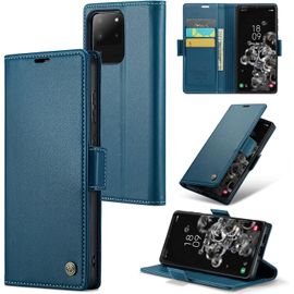 Kal-Coque Pour Samsung Galaxy S20 Ultra, Étui Housse En Rfid Protection Premium Pu Cuir Portefeuille Rabat Case Magnétique Stand Antichoc, Étui Case Pour Samsung Galaxy S20 Ultra, Bleu
