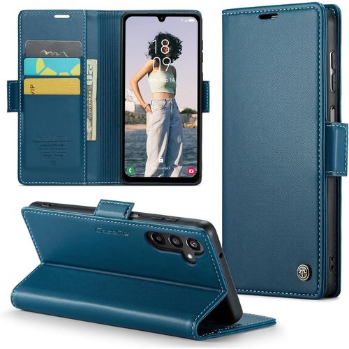 Kal-Coque Pour Samsung Galaxy A15 4g/5g, Étui Housse En Rfid Protection Premium Pu Cuir Portefeuille Rabat Case Magnétique Stand Antichoc, Étui Case Pour Samsung Galaxy A15 5g, Bleu