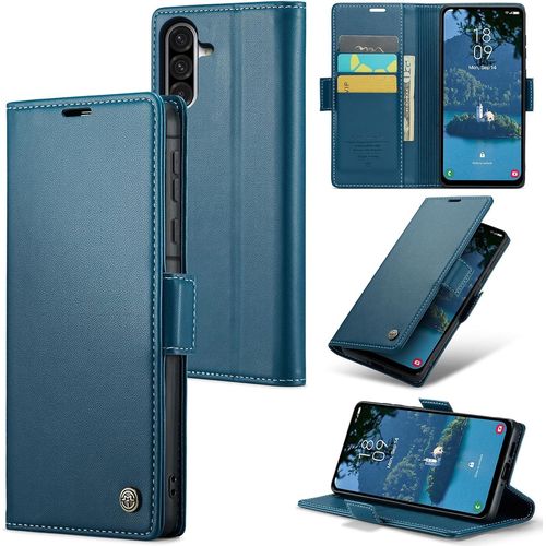 Maa-Coque Pour Samsung Galaxy A36 5g, Étui Housse En Rfid Protection Premium Pu Cuir Portefeuille Rabat Case Magnétique Stand Antichoc, Étui Case Pour Samsung Galaxy A36, Bleu