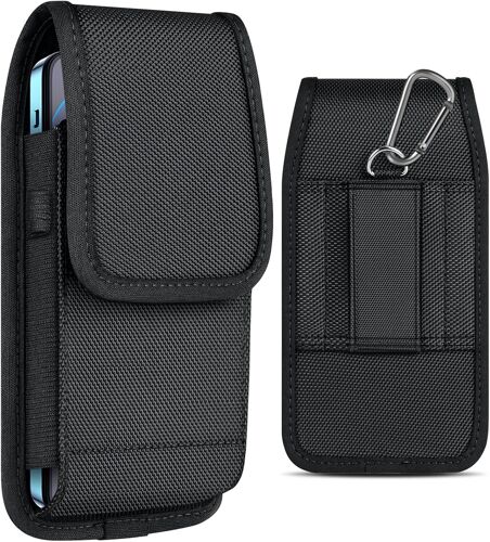 KALANKA-Étui de Ceinture pour 14 13 12 11 Pro/Pro Max, XS Max, Nylon Vertical Coque avec Clip pour Huawei/Samsung Galaxy/Xiaomi, XL