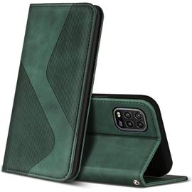 Kal-Coque Pour Xiaomi Mi 10 Lite 5g, Premium Étui Housse En Cuir De Protection Avec [Emplacements Cartes] [Magnetique], Clapet Folio Portefeuille Pour Xiaomi Mi 10 Lite 5g (Vert)