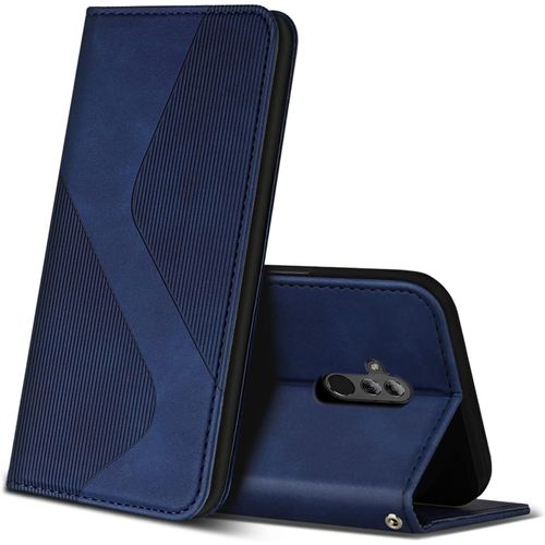Kal-Coque Pour Huawei Mate 20 Lite, Premium Étui Housse En Cuir De Protection Avec [Emplacements Cartes] [Magnetique], Clapet Folio Portefeuille Pour Huawei Mate 20 Lite (Bleu)