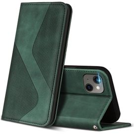 Eryi-Coque Pour Iphone 13 Mini, Premium Étui Housse En Cuir De Protection Avec [Emplacements Cartes] [Magnetique], Clapet Folio Portefeuille Pour Iphone 13 Mini (Vert)