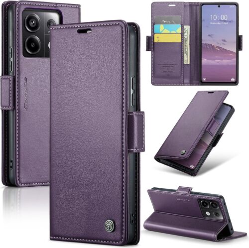 SJZG-Coque Pour Xiaomi Redmi Note 13 Pro 5G (Pas Pour 4G)/Poco X6 5G, Étui Housse En Rfid Protection Pu Cuir Portefeuille Rabat Case Stand, Étui Case Pour Redmi Note 13 Pro 5G/Poco X6 5G, Violet