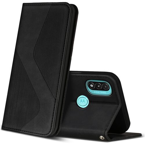 SJZG-Coque Pour Motorola Moto E20 / E30 / E40, Premium Étui Housse En Cuir De Protection Avec [Emplacements Cartes], Clapet Folio Portefeuille Pour Motorola Moto E20 / E30 / E40 (Noir)
