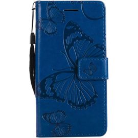 Coque Pour Galaxy A3 2017, Papillon Imprimé Pu En Cuir Coque Magnétique Portefeuille Tpu Étui Housse Pour Samsung Galaxy A3 2017 - Bleu