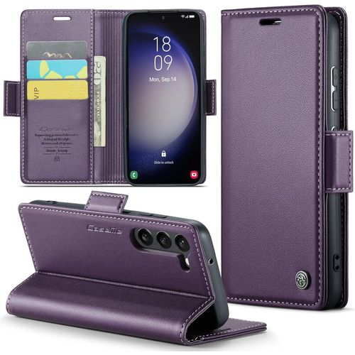 Coque Pour Samsung Galaxy S23 Plus Étui Portefeuille Wallet Cover En Cuir Pu Avec Cartes Magnétique Et Rfid Protection Antivol Folio Housse Samsung S23 Plus Case, Violet