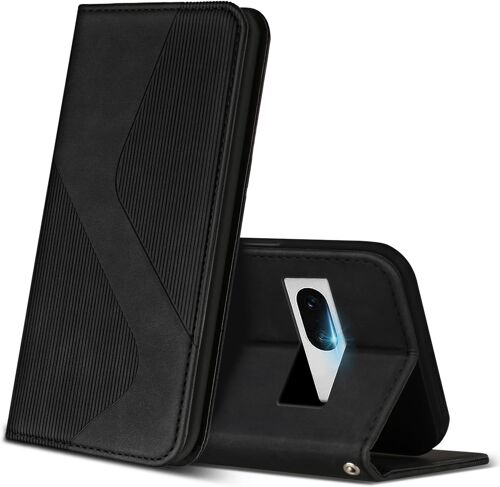KAL-Coque Pour Google Pixel 7A, Premium Étui Housse En Cuir De Protection Avec [Emplacements Cartes] [Magnetique], Clapet Folio Portefeuille Pour Google 7A (Noir)