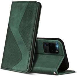 Kal-Coque Pour Samsung Galaxy S20 Ultra, Premium Étui Housse En Cuir De Protection Avec [Emplacements Cartes] [Magnetique], Clapet Folio Portefeuille Pour Samsung Galaxy S20 Ultra (Vert)