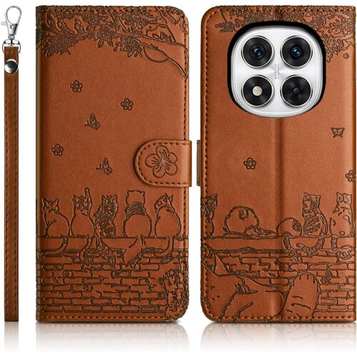 KAL-Coque Pour Xiaomi Redmi Note 14 Pro 5G/Note 14 Pro+ Plus Étui De Protection [Etui À Rabat] [Pochette De Portefeuille] [Fermeture Magnétique] Housse Premium En Cuir Pu Portefeuille Marron