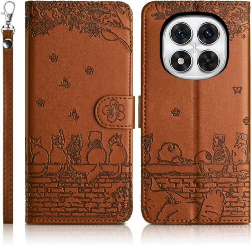 KAL-Coque Pour Xiaomi Redmi Note 14 Pro 5G/Note 14 Pro+ Plus Étui De Protection [Etui À Rabat] [Pochette De Portefeuille] [Fermeture Magnétique] Housse Premium En Cuir Pu Portefeuille Marron