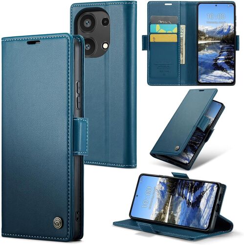 SJZG-Coque Pour Xiaomi Redmi Note 13 Pro 4G, Étui Housse En Rfid Protection Premium Pu Cuir Portefeuille Rabat Case Magnétique Stand Antichoc, Étui Case Pour Xiaomi Redmi Note 13 Pro 4G, Bleu