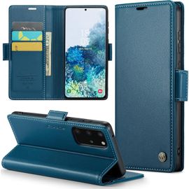 Fabur-Coque Pour Samsung Galaxy S20 Plus, Étui Housse En Rfid Protection Premium Pu Cuir Portefeuille Rabat Case Magnétique Stand Antichoc, Étui Case Pour Samsung Galaxy S20 Plus, Bleu