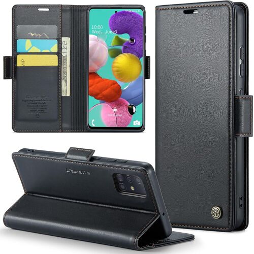 SJZG-Coque Pour Samsung Galaxy A51 4G, Étui Housse En Rfid Protection Premium Pu Cuir Portefeuille Rabat Case Magnétique Stand Antichoc, Étui Case Pour Samsung Galaxy A51 4G (Pas Pour 5G), Noir