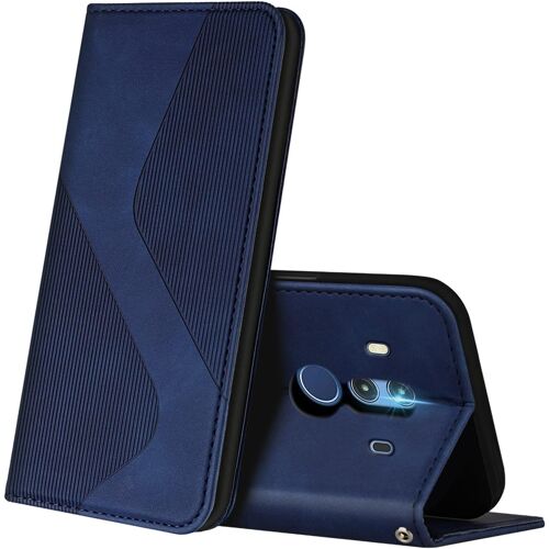 KAL-Coque Pour Huawei Mate 10 Pro, Premium Étui Housse En Cuir De Protection Avec [Emplacements Cartes] [Magnetique], Clapet Folio Portefeuille Pour Huawei Mate 10 Pro (Bleu)
