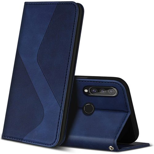 Coque pour Huawei P30 Lite/Nova 4E, Premium etui Housse en Cuir de Protection avec [Emplacements Cartes] [Magnetique], Clapet Folio Portefeuille pour Huawei P30 Lite/Nova 4E (Bleu)