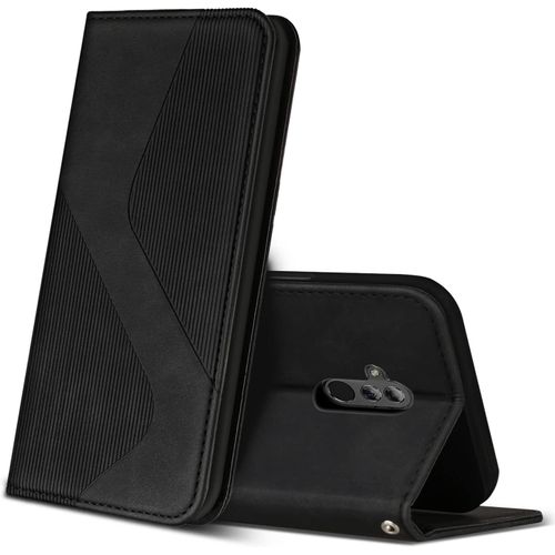 Kal-Coque Pour Huawei Mate 20 Lite, Premium Étui Housse En Cuir De Protection Avec [Emplacements Cartes] [Magnetique], Clapet Folio Portefeuille Pour Huawei Mate 20 Lite (Noir)