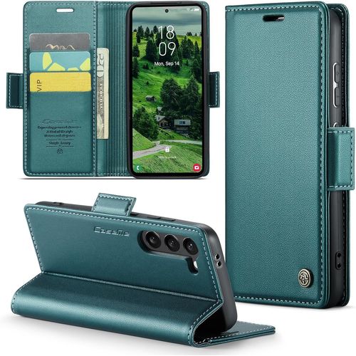 Kal-Coque Pour Samsung Galaxy S25 Étui Portefeuille Cover En Cuir Pu Wallet Avec Cartes Magnétique Et Rfid Protection Antivol Folio Housse Samsung S25 Case, Vert