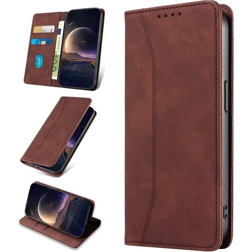 CAUC-Coque pour Google Pixel 4A 4G, Etui Protection Housse en Cuir PU [Porte Cartes], Antichoc Portefeuille Étui à Rabat Flip Case pour Google 4A 4G (Café)