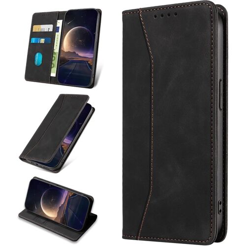CAUC-Coque pour OnePlus 8T, Etui Protection Housse en Cuir PU [Porte Cartes], Antichoc Portefeuille Étui à Rabat Flip Case pour OnePlus 8T (Noir)