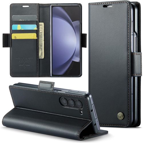 Sjzg-Coque Pour Samsung Z Fold 5 Étui Portefeuille Cover En Cuir Pu Wallet Avec Cartes Magnétique Et Rfid Protection Antivol Folio Housse Samsung Z Fold 5 Case, Noir