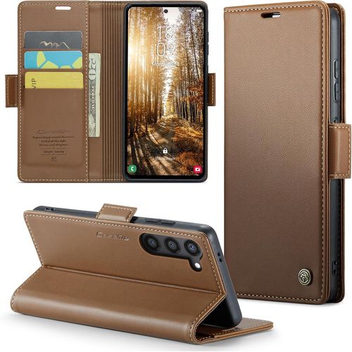 Eryi-Coque Pour Samsung Galaxy S24/25 Plus Étui Portefeuille Cover En Cuir Pu Wallet Avec Cartes Magnétique Et Rfid Protection Antivol Folio Housse Samsung S25 Plus Case, Brun