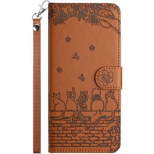 Kal-Coque Pour Xiaomi Redmi Note 13 Pro 4g, Housse De Protection Etui À Pochette De Portefeuille Rabat Premium En Cuir Pu¿Fermeture Magnétique¿¿Boîtier Avec Support¿,Marron