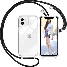 Coque Avec Cordon Iphone 12 / 12 Pro Transparente Coque Collier Réglable Étui Ghl Tech