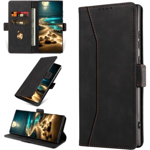 Case For Samsung Galaxy Note 10+ Plus 5G/4G, Protective Pu Leather Case [Card Holder], Shockproof Wallet Flip Case For Samsung Note 10+ Plus 5G/4G (Black)