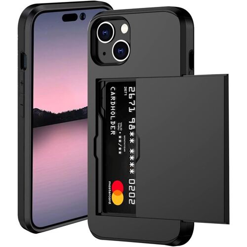 JGD-pour iPhone 14 Plus/iPhone 15 Plus Coque avec Porte-Carte, Silicone TPU étui de téléphone, Ultra Mince, Souple, Antichoc Housse de ProtectionBumper Cover