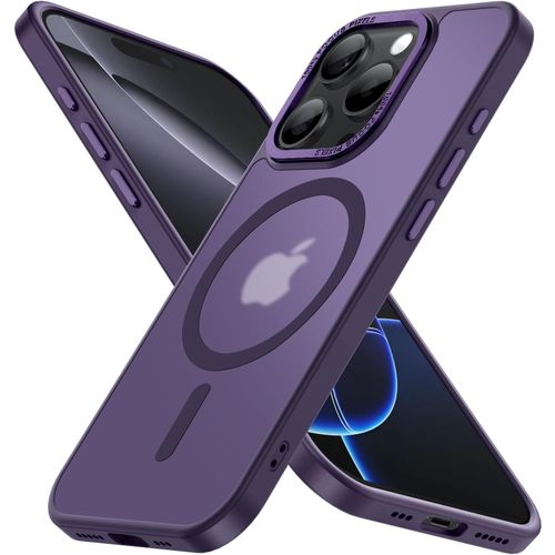 Sjzg-Magnétique Coque Pour Iphone 16 Pro Max (6,9 Pouces), Compatible With Magsafe Antichoc Ultime \U2013 Magnétisme Puissant Et Protection Militaire -Etui Translucide Mat - Violet