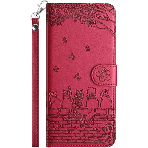 Case for iPhone SE 2022/SE 2020/iPhone 8/7, Premium PU Leather Flip Wallet Pouch Protective Case[Magnetic Closure][Case with Stand] Red
