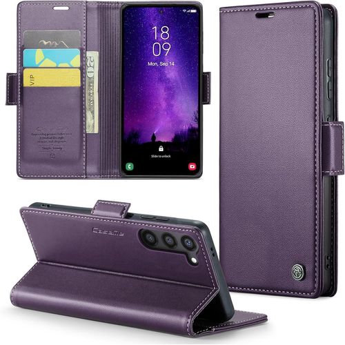 Eryi-Coque Pour Samsung Galaxy S24/25 Plus Étui Portefeuille Cover En Cuir Pu Wallet Avec Cartes Magnétique Et Rfid Protection Antivol Folio Housse Samsung S25 Plus Case, Violet