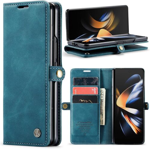Case For Samsung Galaxy Z Fold 4 Pu Leather Wallet Case Cover With Magnetic And Rfid Protection Anti-Theft Protection Folio Cover Samsung Galaxy Fold 4 Case, Blue
