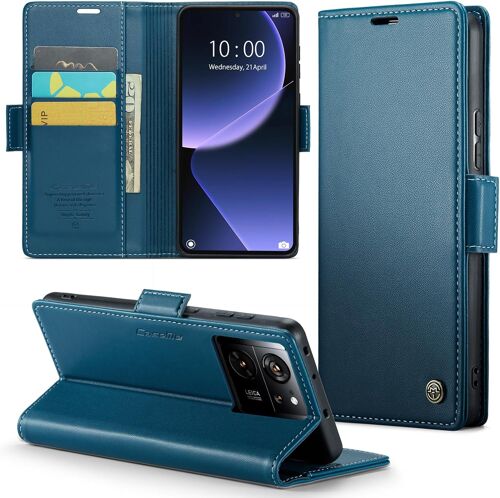 SJZG-Coque Pour Xiaomi 13T/13T Pro Étui Portefeuille Cover En Cuir Pu Wallet Avec Cartes Magnétique Et Rfid Protection Antivol Folio Housse Xiaomi 13T/13T Pro Case, Bleu