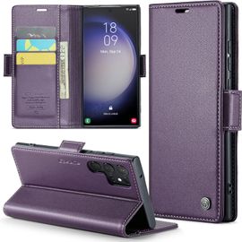Eryi-Coque Pour Samsung Galaxy S23 Ultra Étui Portefeuille Wallet Cover En Cuir Pu Avec Cartes Magnétique Et Rfid Protection Antivol Folio Housse Galaxy S23 Ultra Case, Violet
