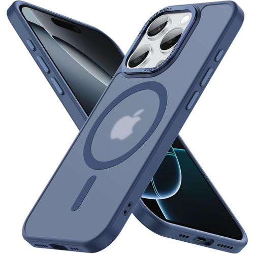 Sjzg-Magnétique Coque Pour Iphone 16 Pro Max (6,9 Pouces), Compatible With Magsafe Antichoc Ultime \U2013 Magnétisme Puissant Et Protection Militaire -Etui Translucide Mat - Bleu