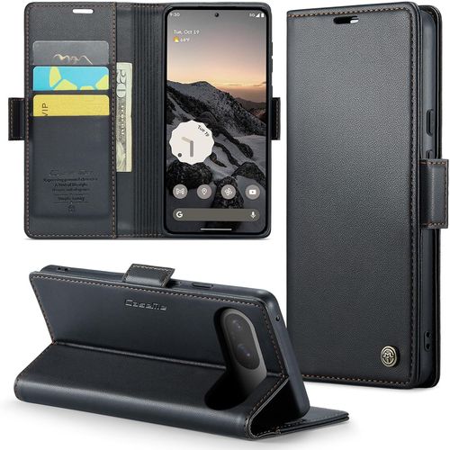 Kalanka-Coque Pour Google Pixel 9/9 Pro Étui Portefeuille Cover En Cuir Pu Wallet Avec Cartes Magnétique Et Rfid Protection Antivol Folio Housse Google Pixel 9 Pro Case, Noir